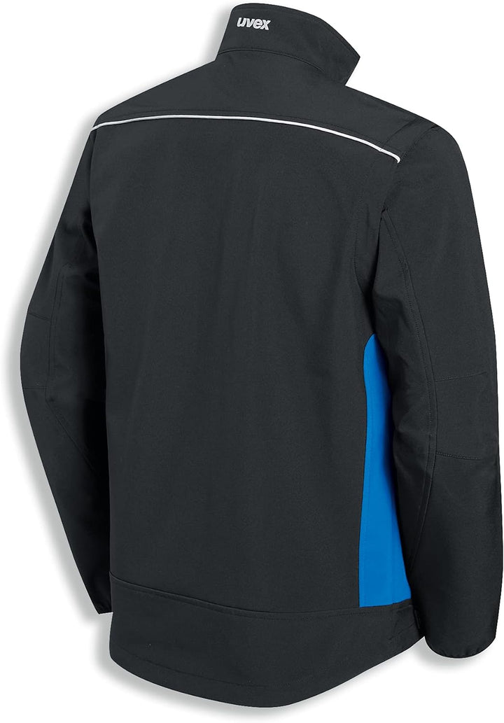 Uvex Perfect Light Herren-Arbeitsjacke - Schwarz-Blaue Männer-Softshelljacke - Mit Abzippbaren Ärmel