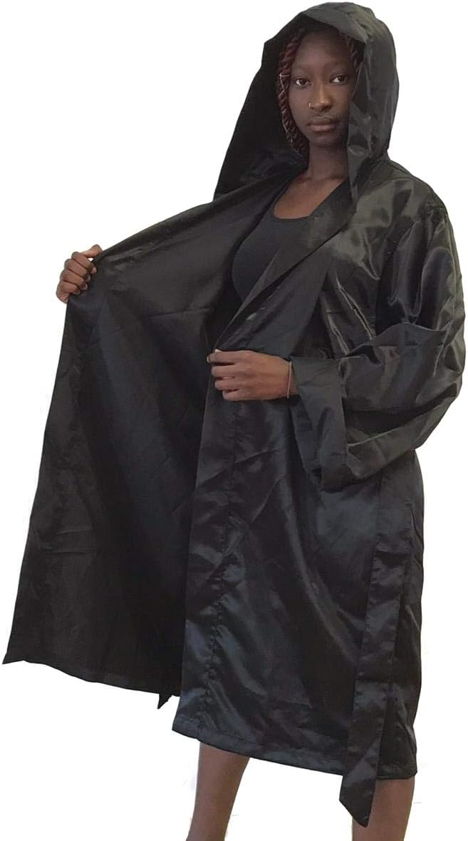 Budodrake Boxmantel Junior schwarz für Boxer Kickboxer Promotion Boxing für Kinder