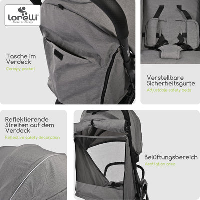 Lorelli Kinderwagen Quick, Sport Buggy klein zusammenklappbar, Einhand-Klappsystem in Sekunden, Nur