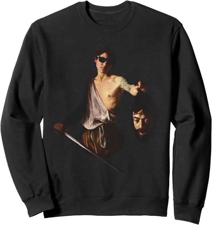 Caravaggio berühmte Malerei Badass David hält Goliathkopf Sweatshirt