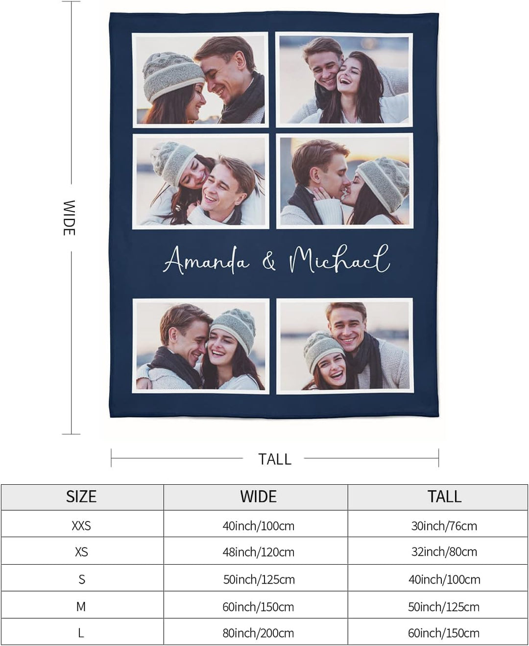 Easycosy personalisierte Decken für Paare Geschenke Benutzerdefinierte Bild werfen Decke Personalisi