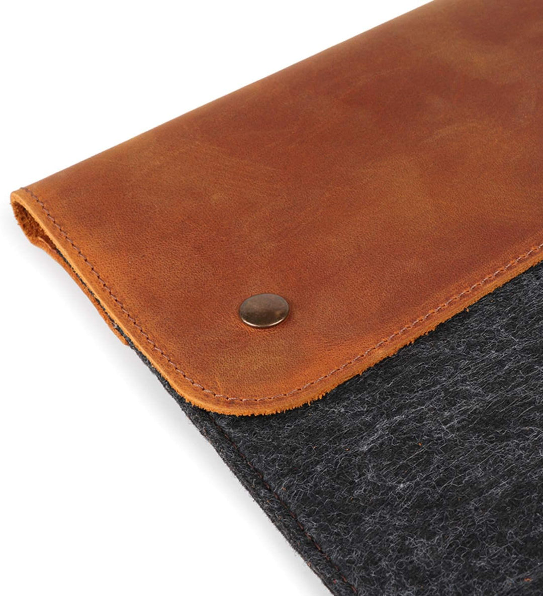 MegaGear MacBook-Tasche aus echtem Leder und Fleece,Laptop-Hülle für MacBook Pro und MacBook Air,14