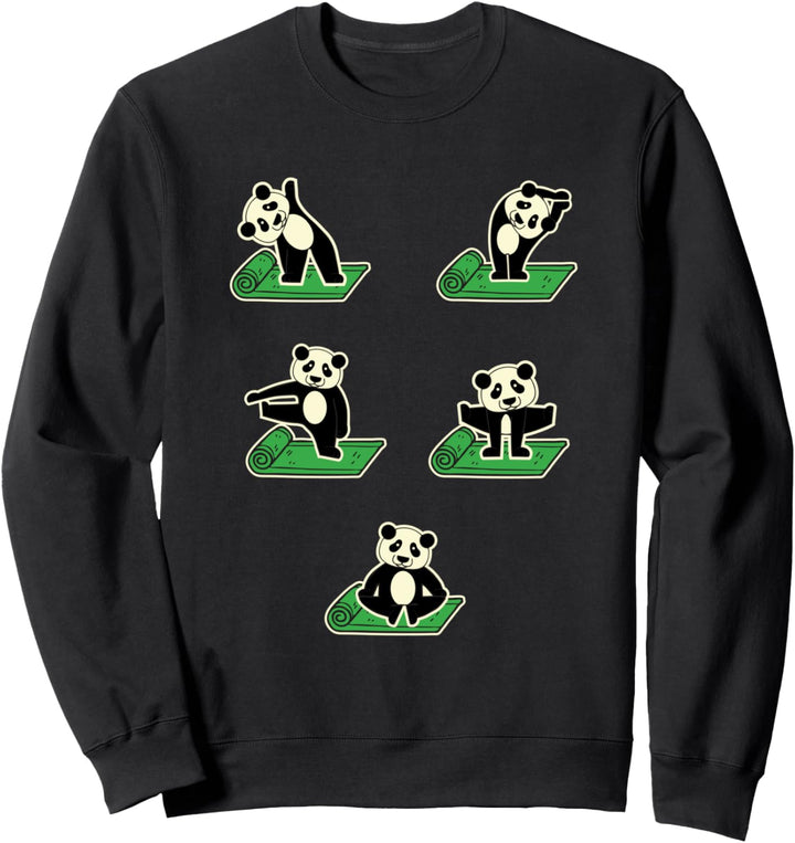 Pandas In Yoga Posen Sport Ausatmen Yoga-Übungen Meditieren Sweatshirt