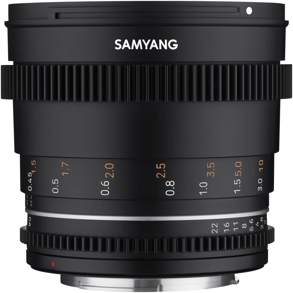 Samyang MF 50mm T1,5 VDSLR MK2 Canon RF – lichtstarkes T1,5 Normal Cine- und Video Objektiv für Cano