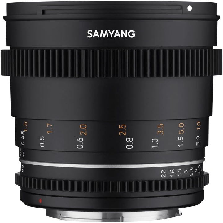 Samyang MF 50mm T1,5 VDSLR MK2 Canon RF – lichtstarkes T1,5 Normal Cine- und Video Objektiv für Cano