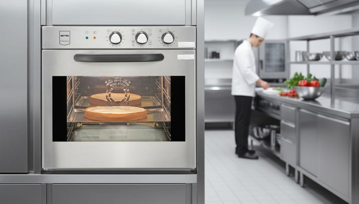 METRO Professional Umluft-Backofen GCO2001, Edelstahl, 59 x 70,5 x 59 cm, 2800 W, 4 Gararten, 2 x Ba