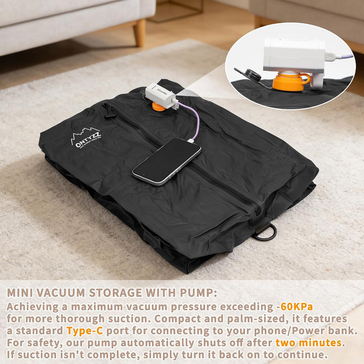 Koffer Organizer Compression Packwürfel Set, 5 Teilig Wiederverwendbar TPU Vakuumierbeutel mit IPX8