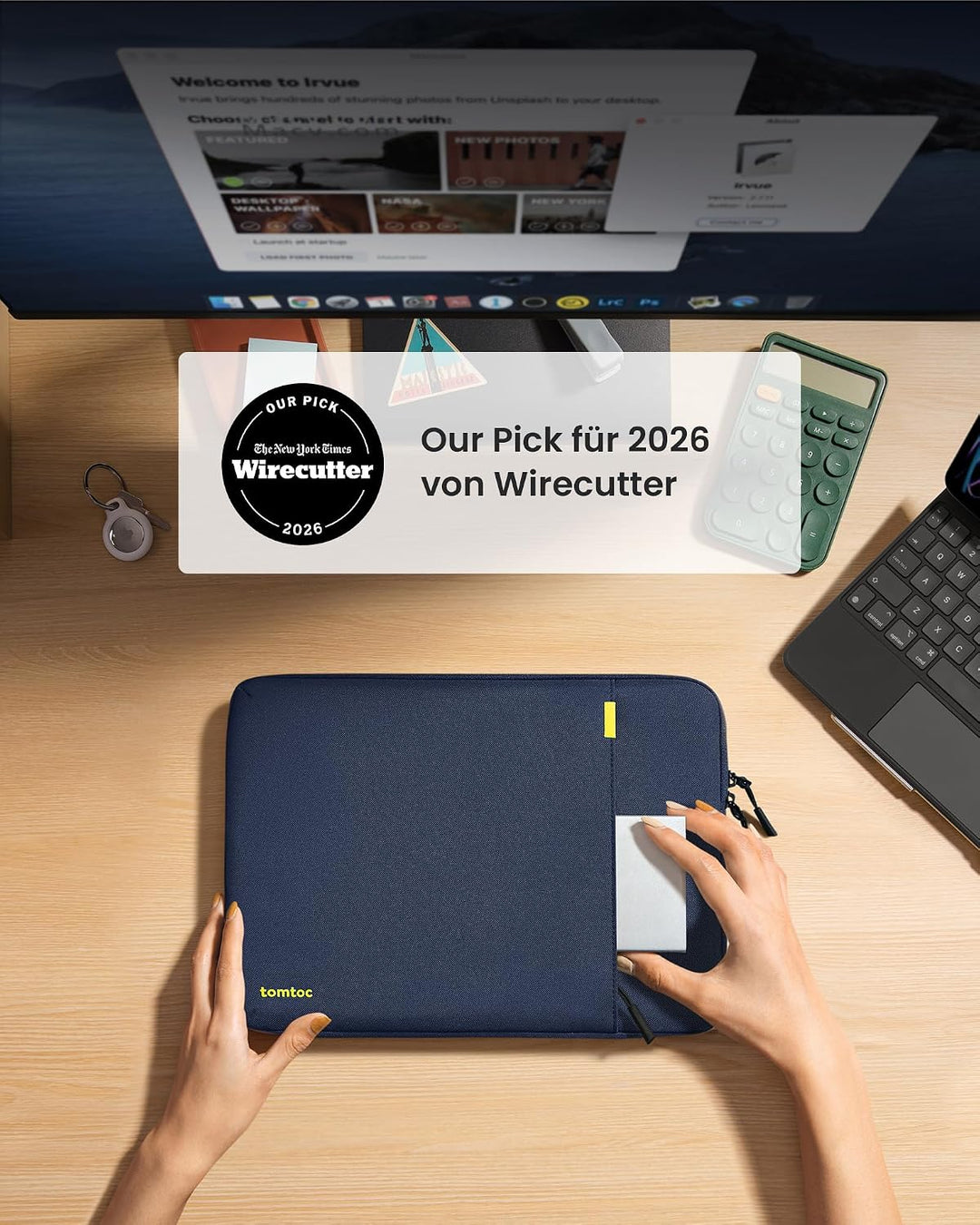 tomtoc 360° Tablet Tasche für 11 Zoll iPad Pro M4 OLED 2024, 11 Zoll iPad Air M2 2024, 11 Zoll iPad