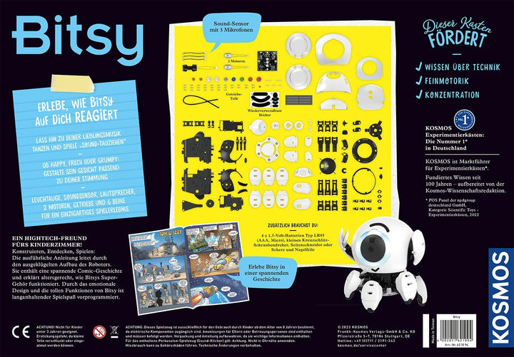 Kosmos 621094 Bitsy - Dein cleverer Robo-Freund, Roboter für Kinder, Steuere Bitsy mit Sound-Klicker