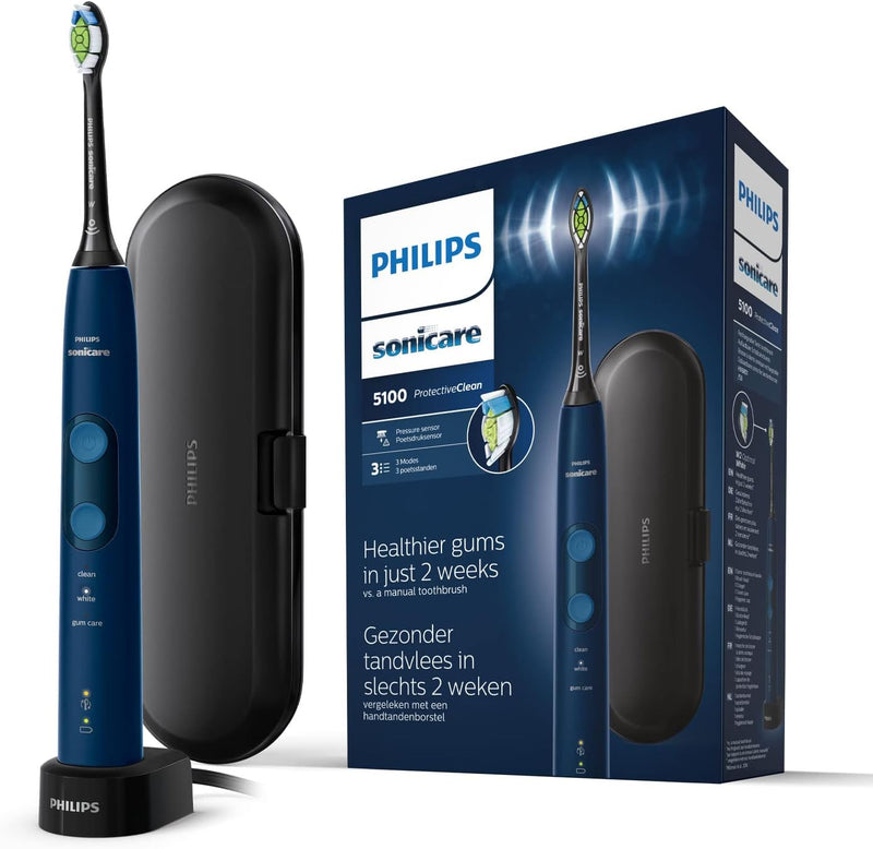 Philips Sonicare ProtectiveClean 5100 elektrische Zahnbürste, Schallzahnbürste mit 3 Putzmodi, Clean