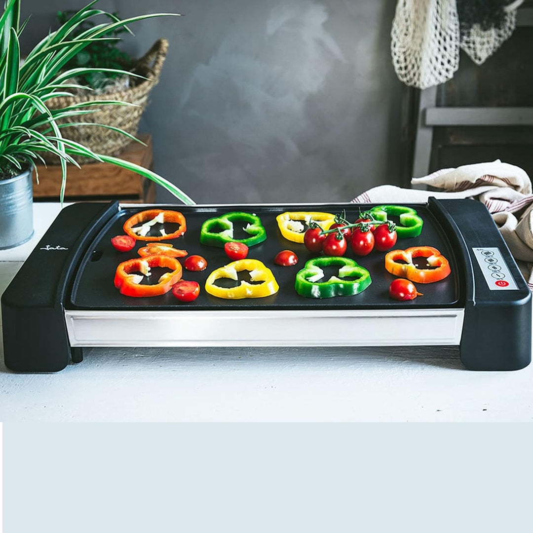 Jata GR3000 Elektronische Grillplatte, 4 Temperaturen, Oberfläche: 48 x 32 cm, sehr kratzfest und an