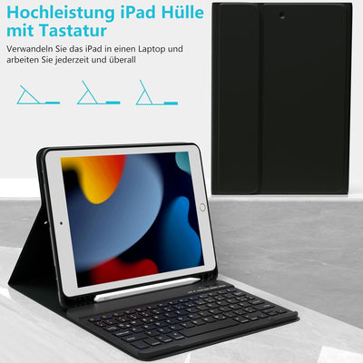 TQQ Tastatur Hülle für iPad 10.2 Zoll (9/8/7 Generation), für iPad Air 3rd und iPad Pro 10.5, Wieder