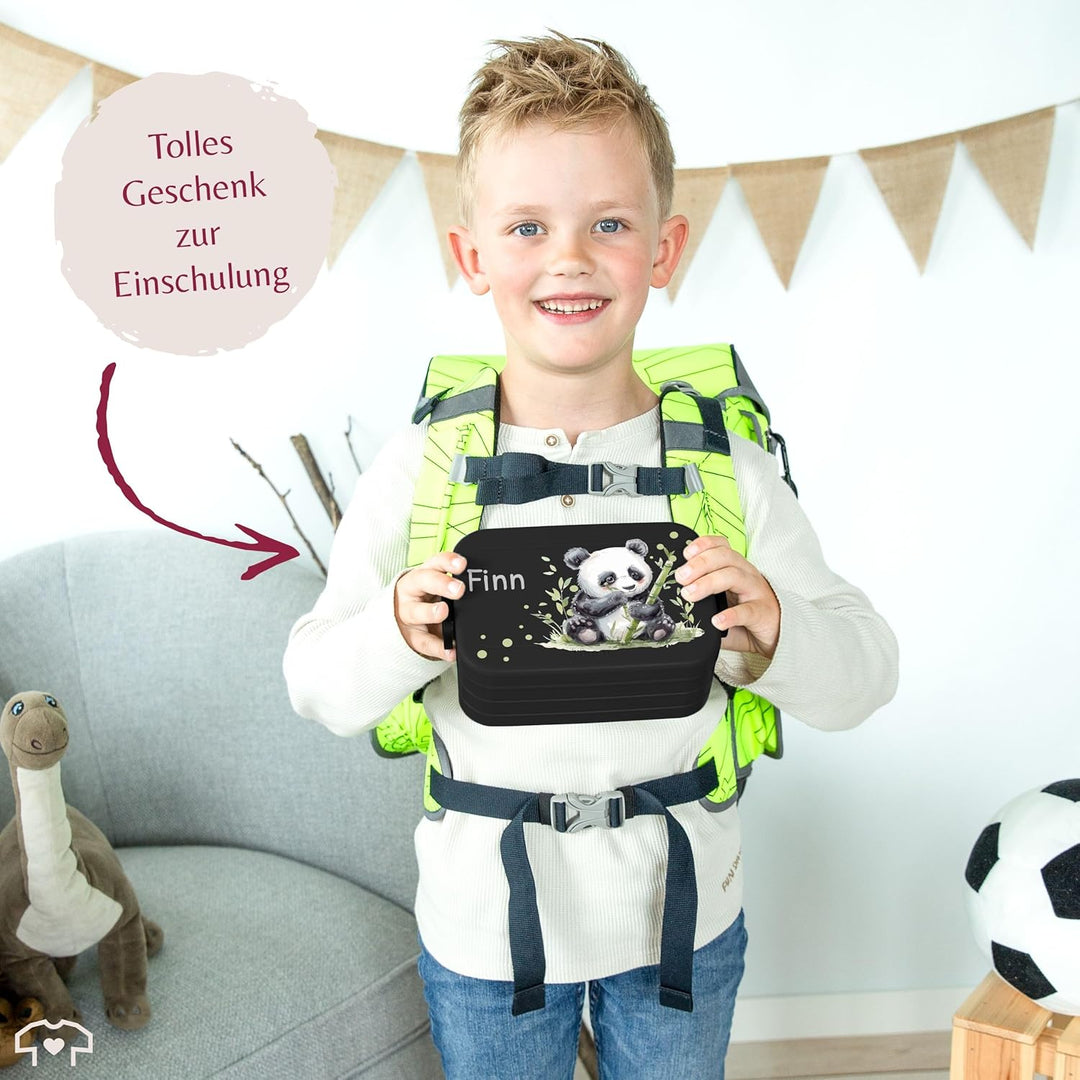 Kinder Bento Box Midi Mepal Bentobox - Panda - Personalisierbare Brotdose mit Pandabär | Lunchbox fü