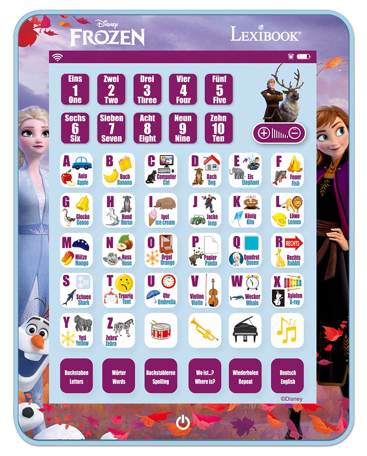 Lexibook, Die Eiskönigin, Educational Bilingual Learning Tablet, Lernen Sie Buchstaben, Zahlen, Wört