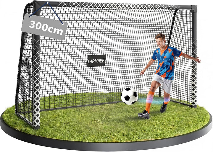 Grosses Fussballtor, PE-Knotennetz, inklusive U-Heringen, Schaumstoffbezug, für Outdoor, Garten, Spi