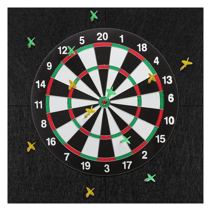 Flintronic Filz Dartboard-Wandschutz, HBT: 600x600x12mm, Dartscheiben Umrandung, Selbstklebend, Gesp