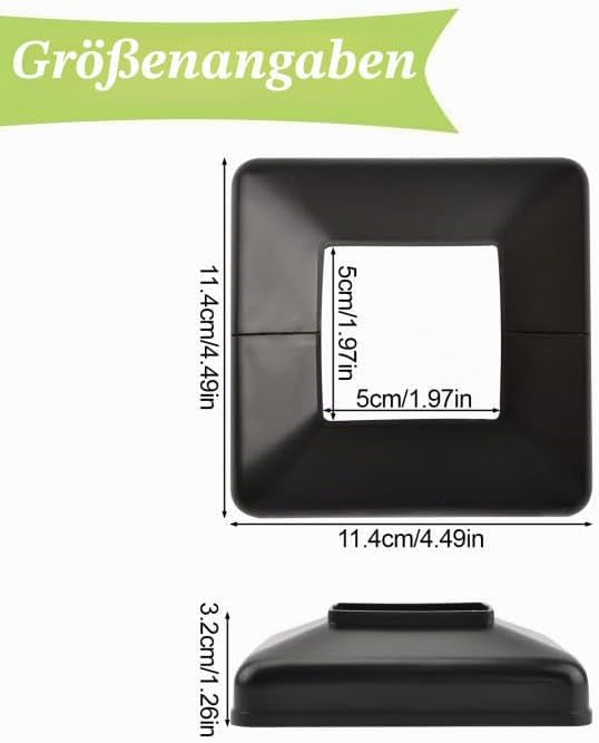 Pfosten-Basisabdeckung, 6 Stück, 50 x 50 mm, Kunststoff-Pfostenbasis, dekorative geteilte Pfostensch