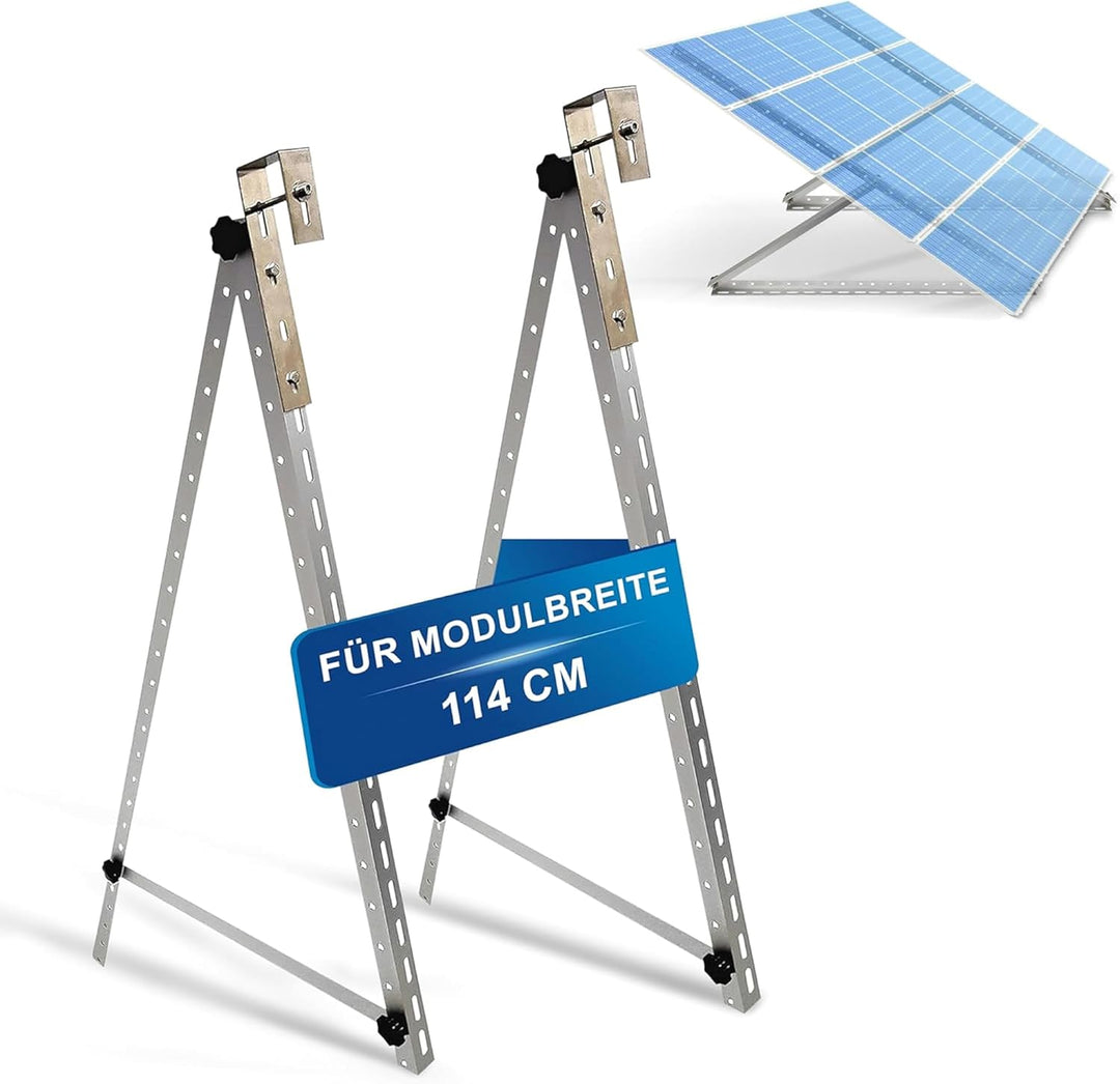 Trango ST-0006S - Solarmodul Alu-Halterung silber - für eckige Balkongeländer - Balkonkraftwerk - In