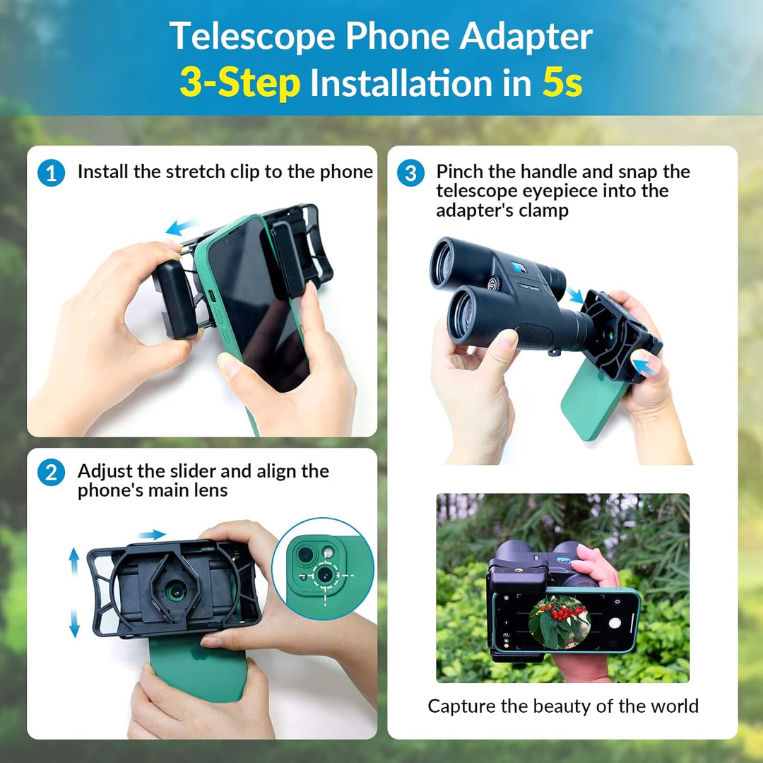 APEXEL Universal Spektiv Handy Adapter,Kompatibel mit Fernglas Binokulares Monokular Spektiv und Mik