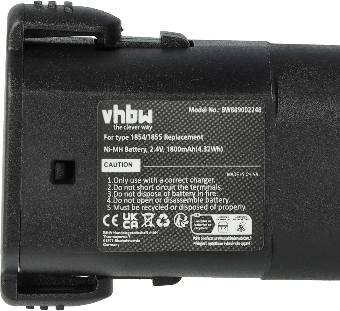 vhbw 1x Akku kompatibel mit Moser Genio 1854 Serie Schermaschine (1800 mAh, 2,4 V, NiMH)