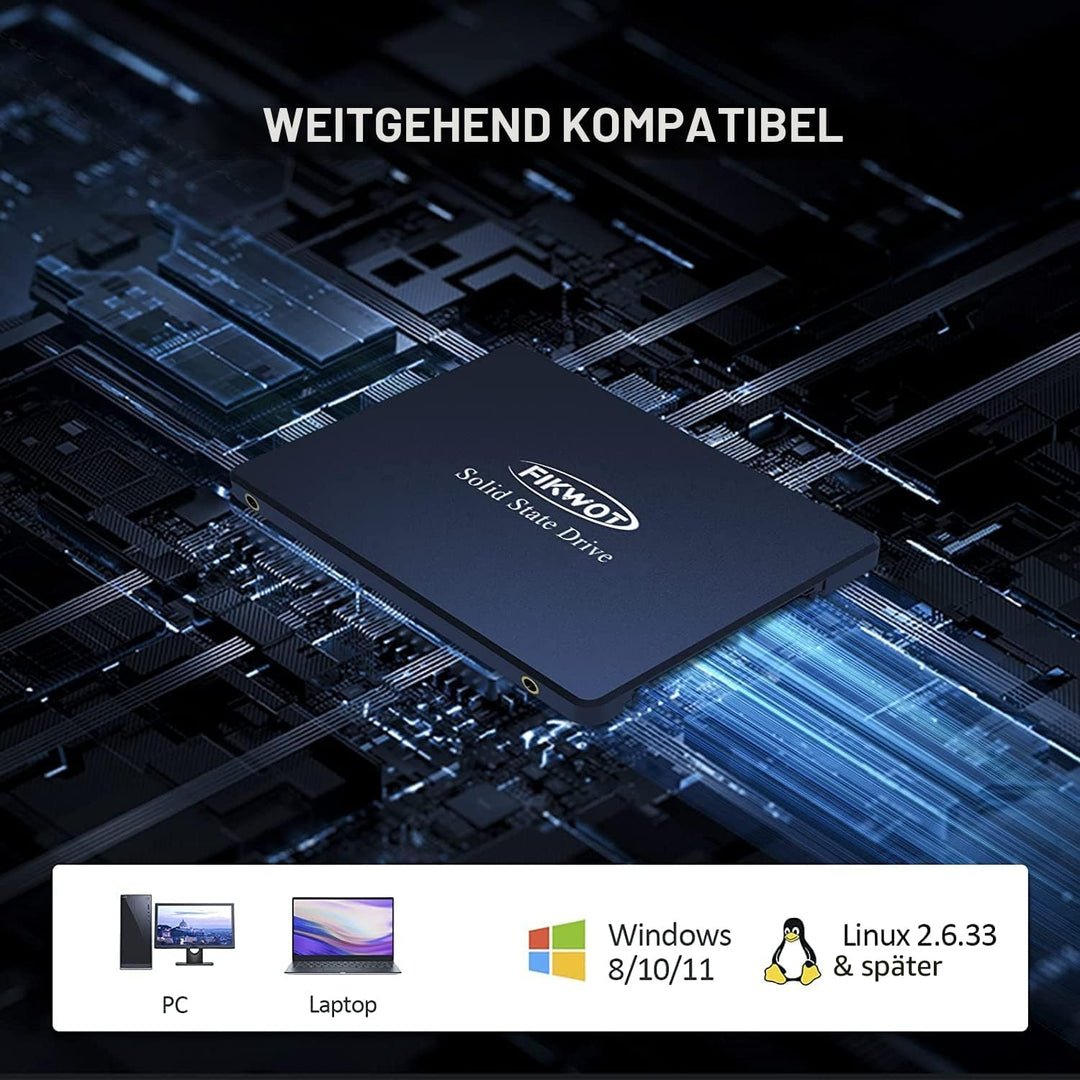 Fikwot FS810 2,5 Zoll Internes Solid State Drive - SATA III 6Gb/s, 3D NAND TLC Interne SSD, Bis zu 5
