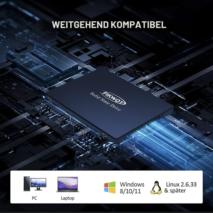 Fikwot FS810 2,5 Zoll Internes Solid State Drive - SATA III 6Gb/s, 3D NAND TLC Interne SSD, Bis zu 5