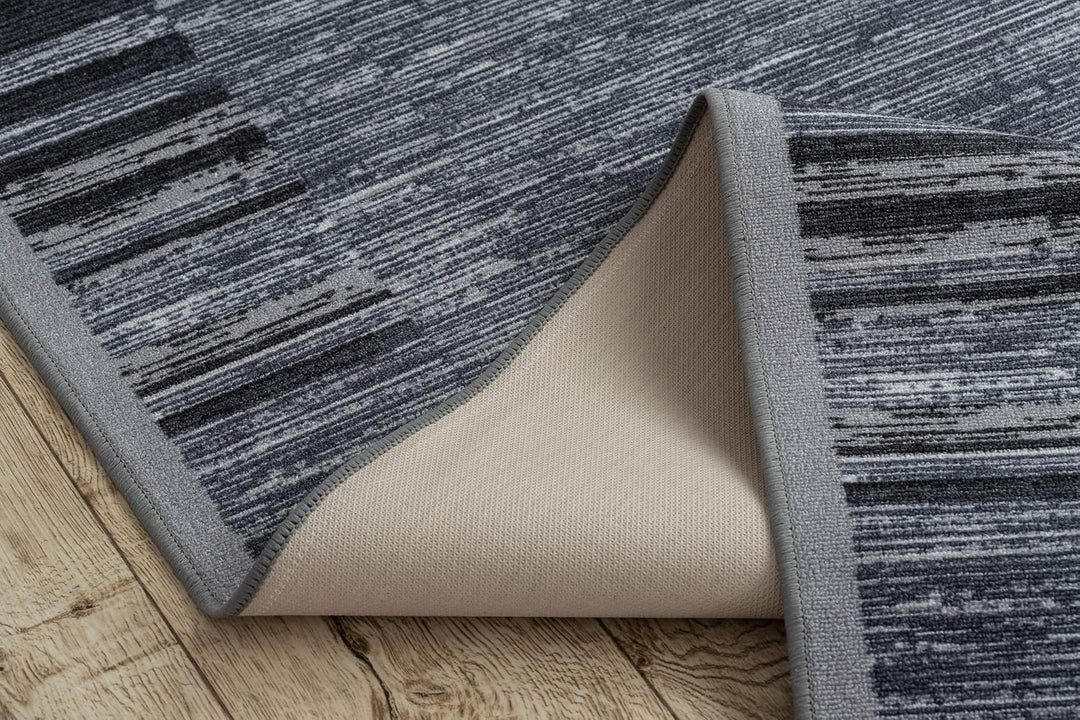 rugsx Antirutsch Teppichläufer Adagio grau - moderner Kurzflor für Küche, Flur & Wohnzimmer, Meterwa