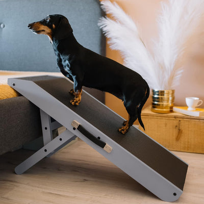 Hunderampe - Hundetreppe für kleine Hunde und grosse Hunde - Einstellbar 18-53 cm - Für Bett, Sofa -