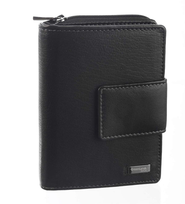 Greenland Nature Black Nappa Geldbörse RFID Leder 9,5 cm