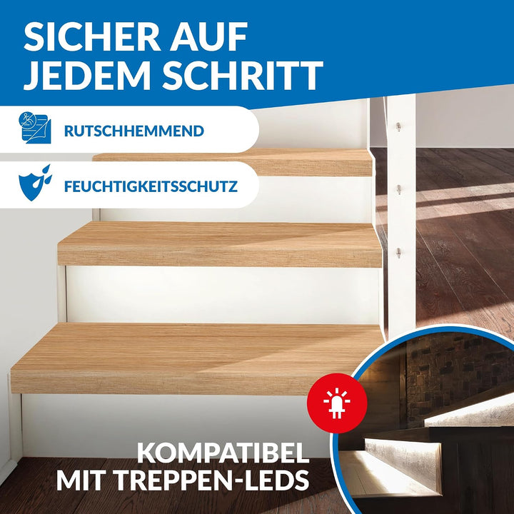 Treppenstufen mit U-Profil [LED-kompatibel] Renovierungsstufen für die Treppe, Laminat-Stufen, Tritt