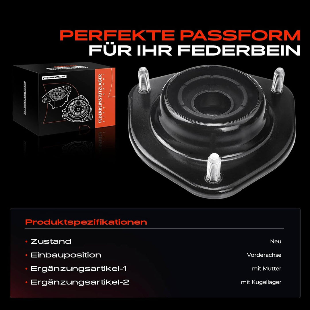Frankberg 1x Domlager Federbeinstützlager Vorderachse Kompatibel mit Carisma DA 1.6L 1.8L 1.9L 1995-