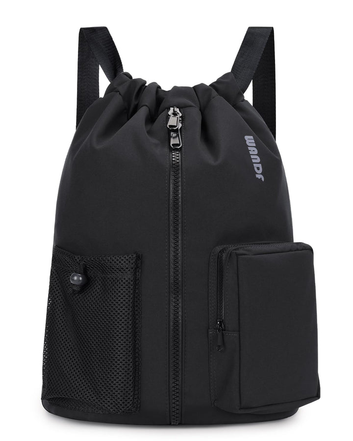 WANDF Turnbeutel mit Schuhfach, Sportbeutel Wasserabweisend,Gym Bag mit Kordelzug für Damen Herren K
