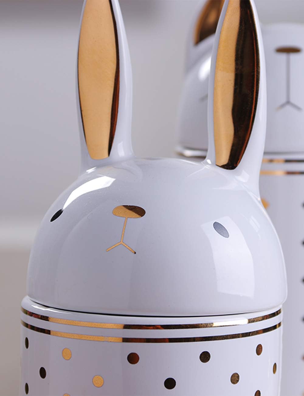 HAUCOZE Keramik Vorratsdose Hase Figur Modern Deko Wohnzimmer Skulptur Geschenk 20cm 500 Milliliter