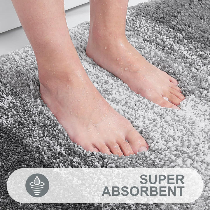 Homaxy Weich Badezimmerteppich 60x120 cm, rutschfest waschbar Badematte Flauschige Hochflor Badteppi