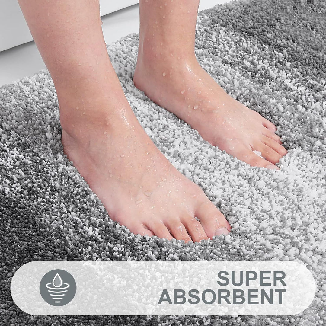 Homaxy Weich Badezimmerteppich 60x90 cm, rutschfest waschbar Badematte Flauschige Hochflor Badteppic