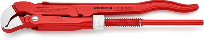 KNIPEX Rohrzange S-Maul, Chrom-Vanadium, rot pulverbeschichtet, 245 mm, 83 30 005 245 mm, Spannweite