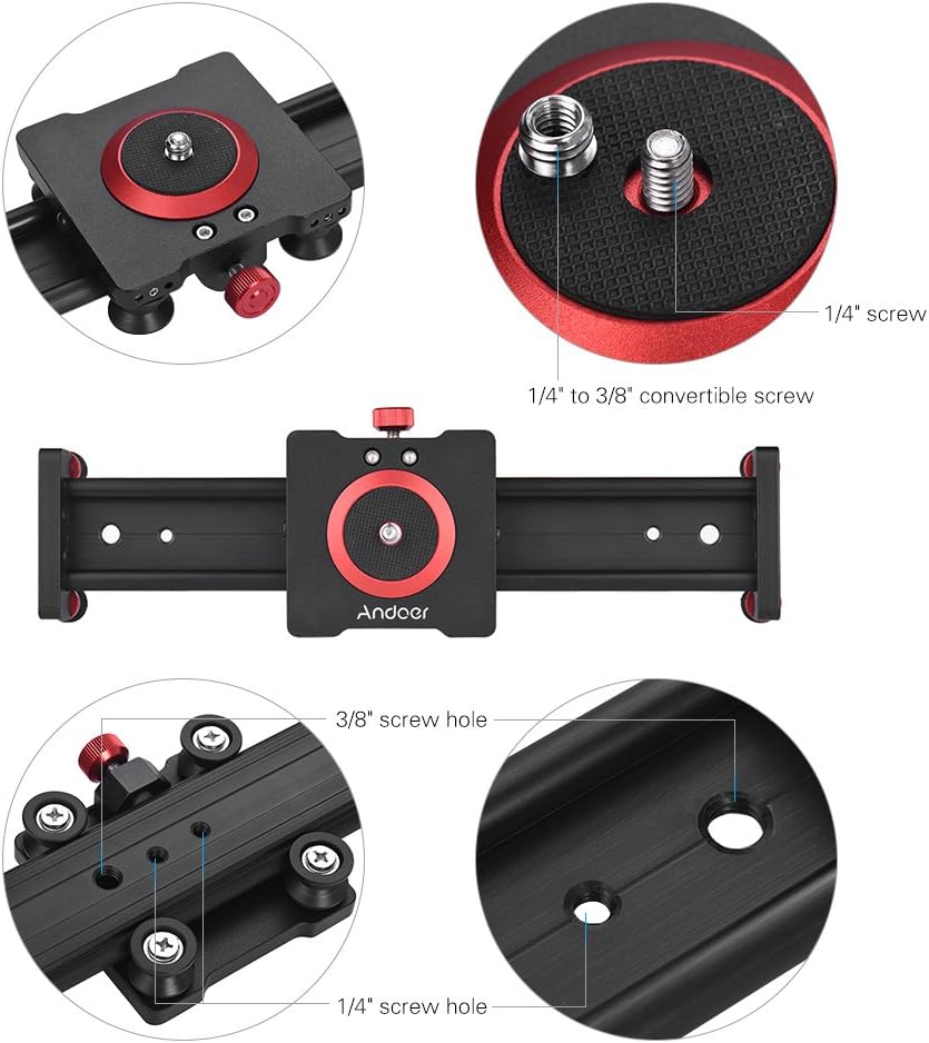 Andoer Slider Dolly Video Slider Dolly Kamera Track Slider Foto Aluminiumlegierung f¨¹r DSLR-Kamera