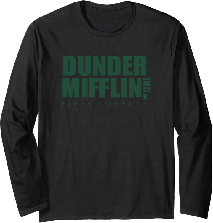 The Office Dunkelgrün Dunder Mifflin Logoz Langarmshirt