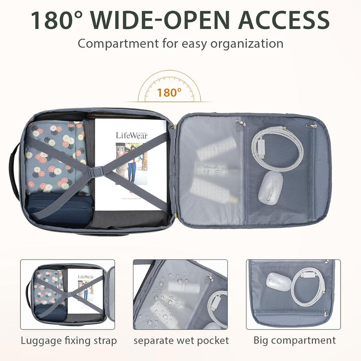 KROSER Laptop Rucksack 17,3 Zoll Handgepäck Daypack wasserabweisende Multifunktions-Laptoptasche für
