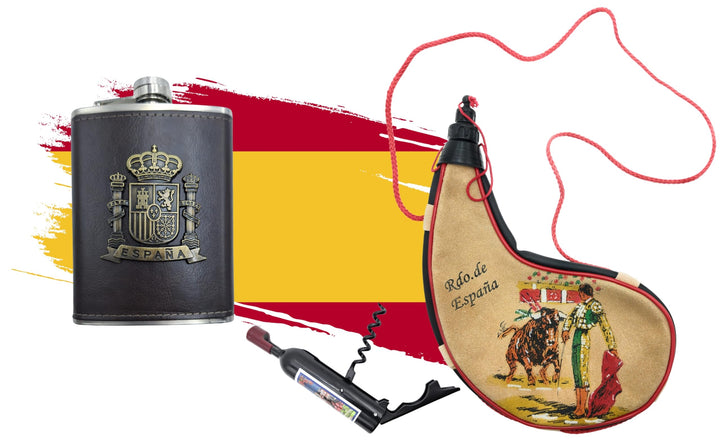 Pflanzenfarbenes Paket mit 2-Liter-Weinflaschen, mit dekorativem spanischem Nummernschild, Flaschenö
