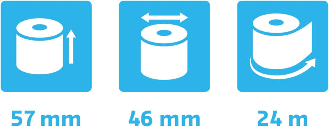 Exacompta 40905E 50er Pack Thermopapierrollen 1-lagig, Breite: 57mm, Länge 24m, Durchmesser Kern: 12