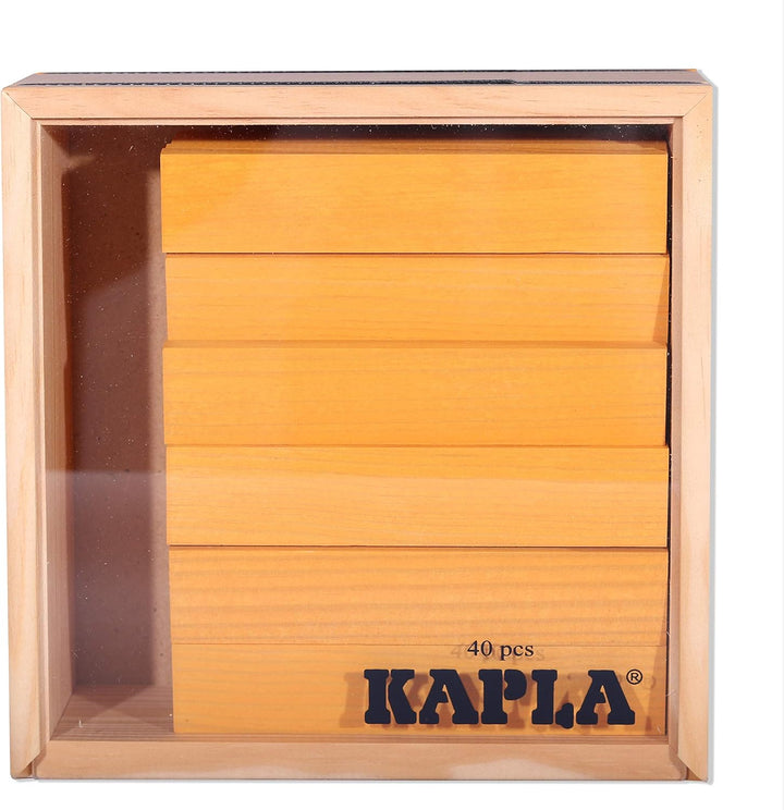KAPLA – Set mit 40 gelben Bauklötzen – Holzspielzeug, Baukasten, ab 2 Jahren