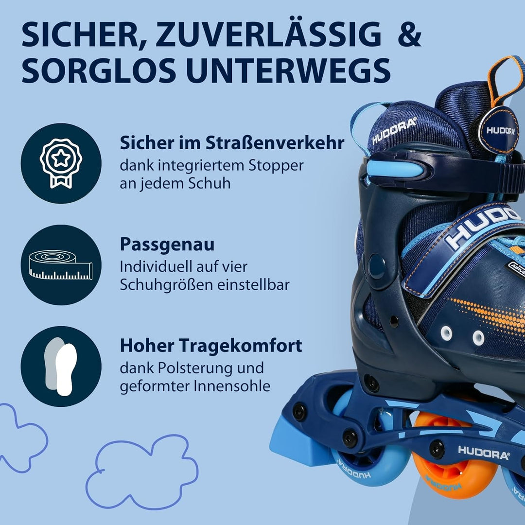 HUDORA Inliner Mia/Leon - Inliner für Kinder, Jugendliche und Erwachsene - Verschiedene Grössen - Ro