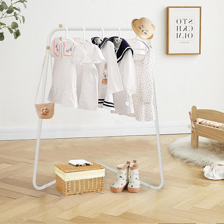 YGJT Kinder Kleiderständer, Garderobe mit Ablage & Kleiderstange für Kinderzimmer, Mädchenzimmer & S