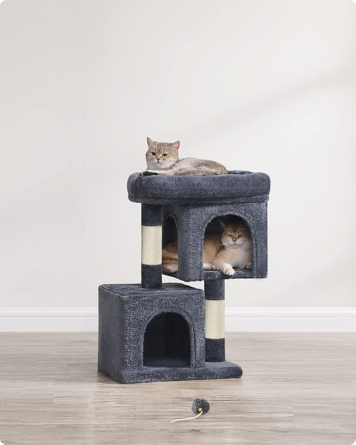 Feandrea Kratzbaum klein, 67 cm Katzenbaum, Katzenhaus für Kätzchen bis zu 3 kg, grosse Plattform, S