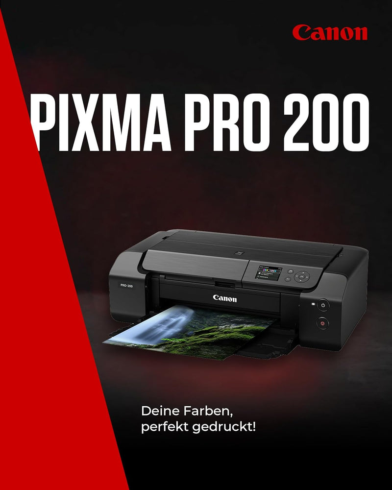 Canon PIXMA PRO-200 Farbtintenstrahldrucker Fotodrucker DIN A3+ (Hochglanzdruck, WLAN, USB 2.0, WiFi