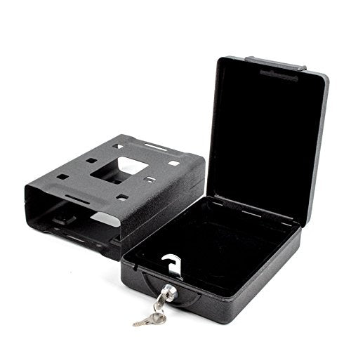 Carbest Hochsichterheits Mobilsafe mit Schlüssel B 15 x T 21 x H 5,5 cm, Geldkasette, Tresor schwarz