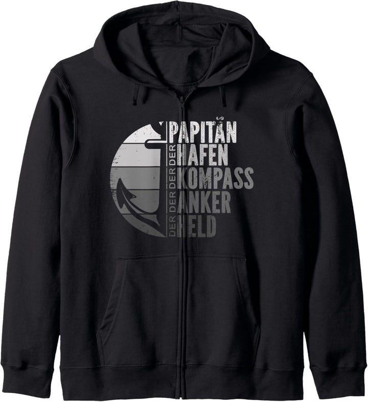 Papitän Papa Kapitän Vatertag Captain Anker Segler Schiffer Kapuzenjacke