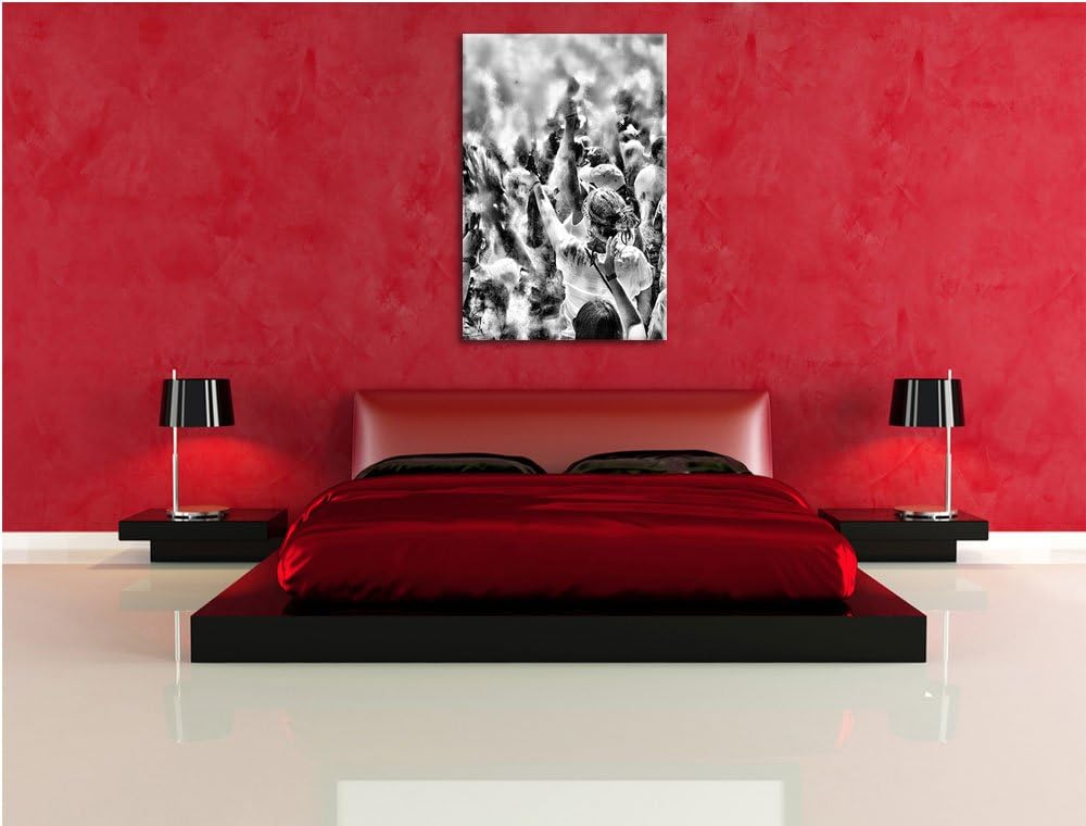 Pixxprint Monocrome, Farben Festival, Holi Indien, Format: 100x70 auf Leinwand, 100x70