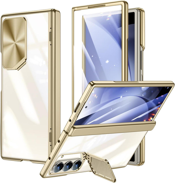 spoovcto für Samsung Galaxy Z Fold6 Hülle: mit integriertem Kamera- Ständer, Schutzschale, luxuriöse